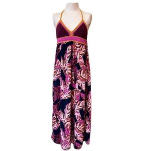 Tropical Purple and Pink Maxi Dress